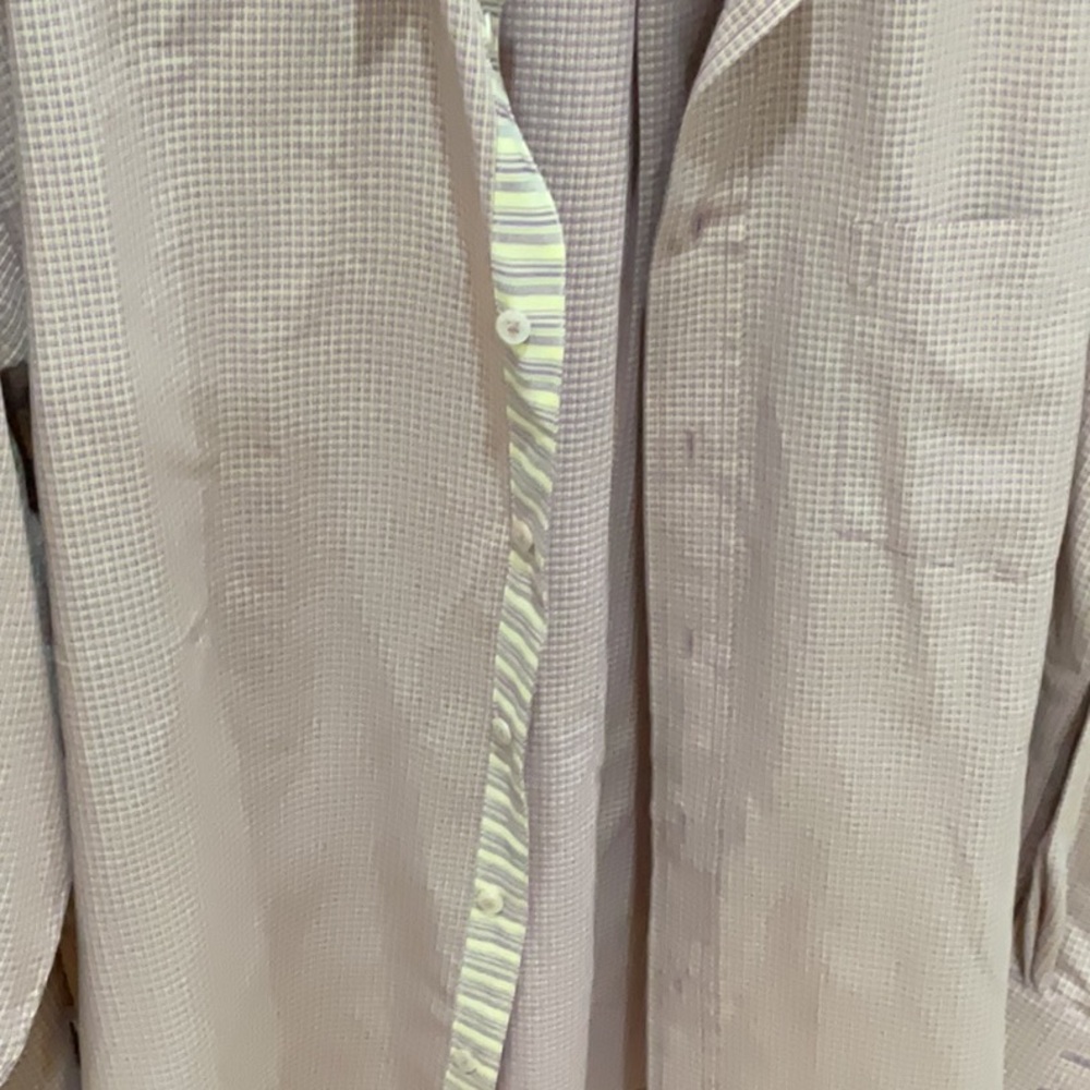 Bugatchi Men's Lavender and yellow Checkered Shirt - Picture 3 of 5